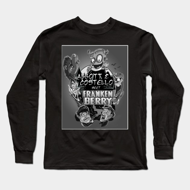 Abbott and Costello Meet Frankenberry Long Sleeve T-Shirt by Biomek